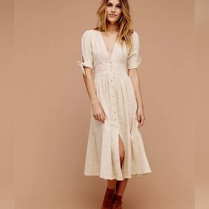 Free People Cream Midi Dress
